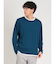 レーヨンナイロン フェイクレイヤード クルーネック長袖Tシャツ