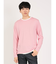 レーヨンナイロン フェイクレイヤード クルーネック長袖Tシャツ