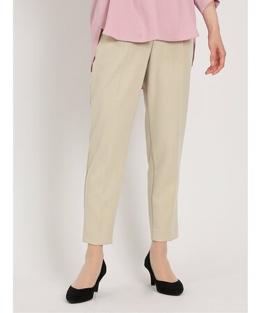 レーヨン混ストレッチ プルオンテーパードパンツ