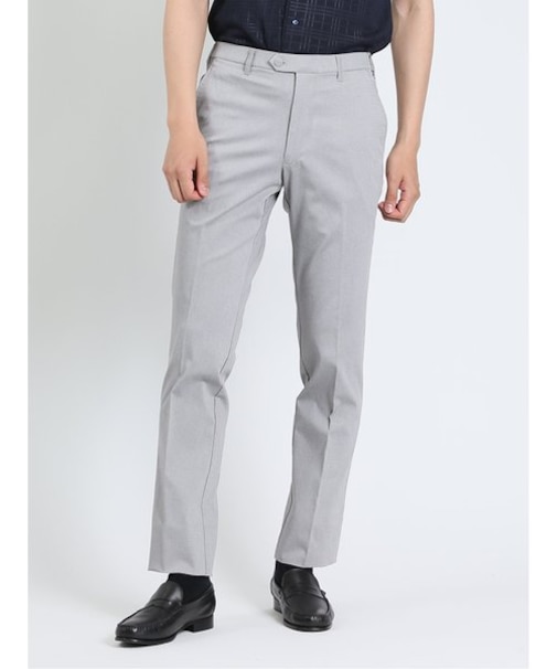 スーパーストレッチ スリムフィット ノータックスラックス シャンブレー