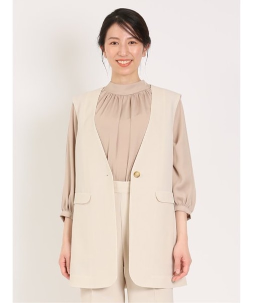 麻調合繊 ロングジレ(セットアップ可能)