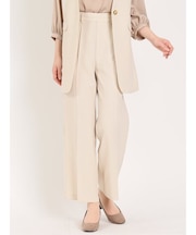 麻調合繊 プルオンワイドパンツ(セットアップ可能)