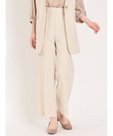 麻調合繊 プルオンワイドパンツ(セットアップ可能)