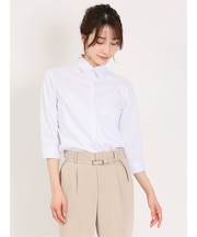 形態安定 ストレッチ レギュラーカラー 7分袖シャツ