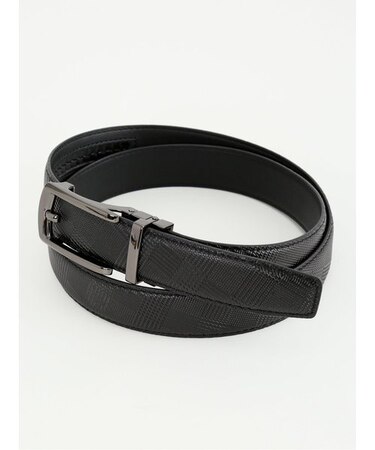 アジャストフリー グレンチェック型押しベルト