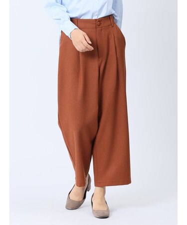 ツイードライク タックワイドパンツ