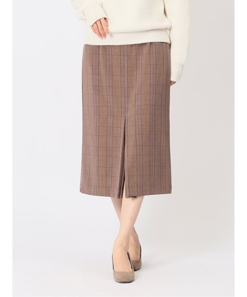 先染めチェック フロントプリーツスカート｜エムエフエディトリアルの