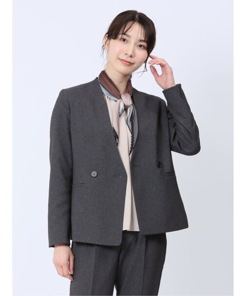 シャークスキン カラーレスジャケット グレー(セットアップ可能)