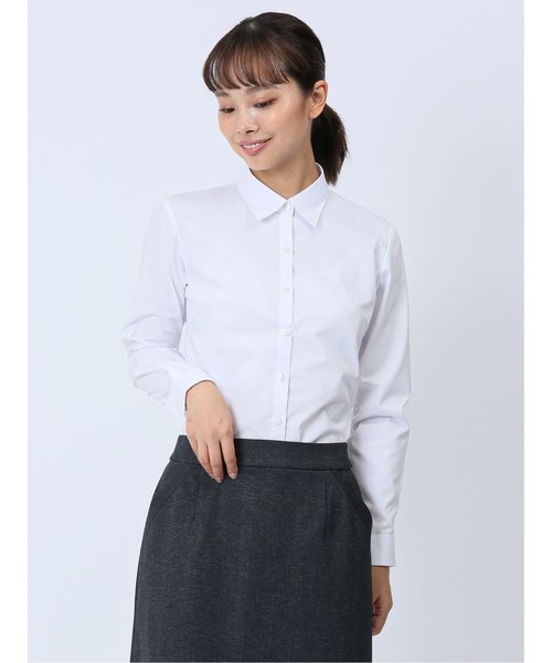 WEB限定】形態安定ストレッチ レギュラーカラー長袖シャツ