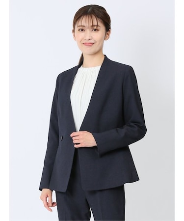 シャークスキン カラーレスジャケット 紺(セットアップ可能)