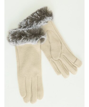 スマホ対応 ファー付グローブ