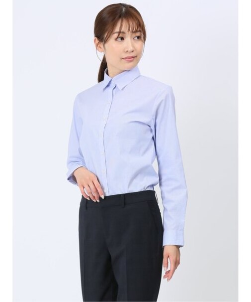 透け防止 形態安定 レギュラーカラー 長袖シャツ