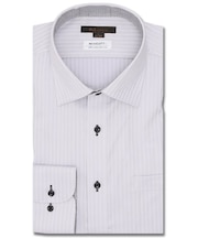 綿100% ノーアイロン スタンダードフィット ワイドカラー長袖シャツ