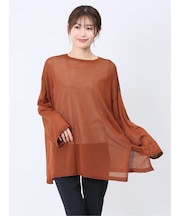 ハンチ/HUNCH 無地 オーバーサイズ シアーニット