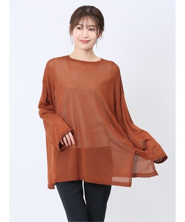 ハンチ/HUNCH 無地 オーバーサイズ シアーニット