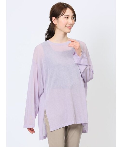 ハンチ/HUNCH 無地 オーバーサイズ シアーニット