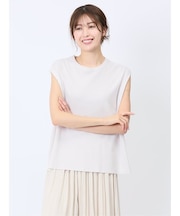 ドライレーヨン フレンチスリーブ ニットプルオーバー