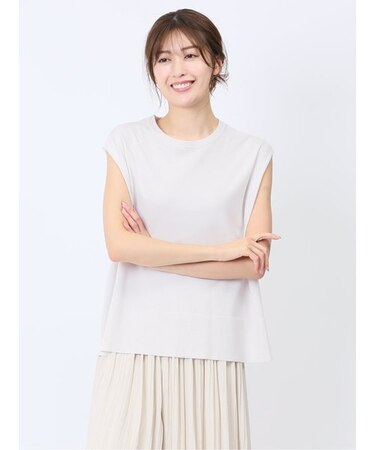ドライレーヨン フレンチスリーブ ニットプルオーバー