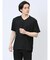 タックストライプ フェイクVネック半袖Tシャツ