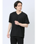 タックストライプ フェイクVネック半袖Tシャツ
