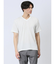 タックストライプ フェイクVネック半袖Tシャツ