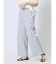 ストレッチ ボタン付き ワイドパンツ