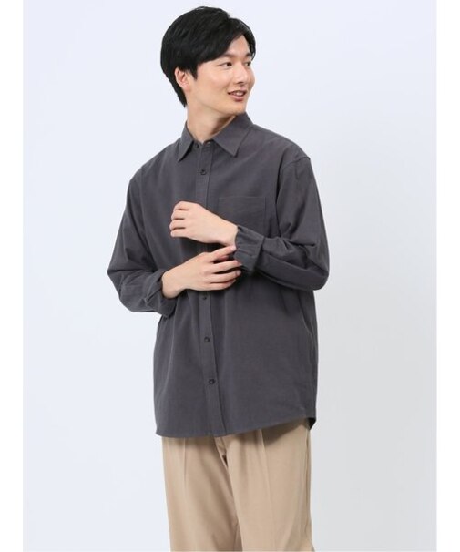 カウラ/Kaule レギュラーカラー ロールアップ長袖シャツ