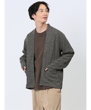 メランジジャガード ボタンレスカーディガン