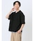 千鳥ジャガード フェイクVネック半袖Tシャツ