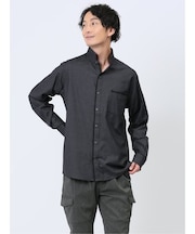 ドビー スタンドカラー長袖シャツ