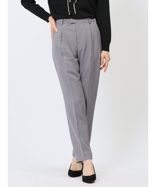 ストレッチウォッシャブル テーパードパンツ ライトグレー(セットアップ可能)