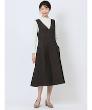 シャークスキン ジャンパースカート こげ茶(セットアップ可能)