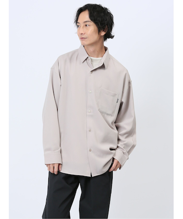 無地 レギュラーカラー長袖シャツ