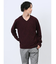 リンクスアーガイル フェイクVネック長袖Tシャツ