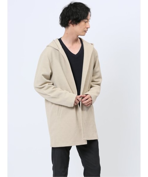 ふくれチェックジャガード フーディガン