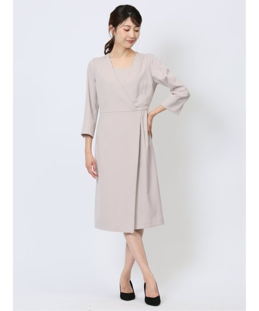 ウーリッシュ カシュクールワンピース ライトグレー(セットアップ可能)