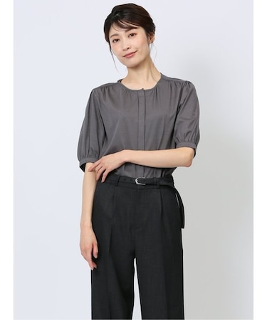 比翼 クルーネック 半袖ブラウソー