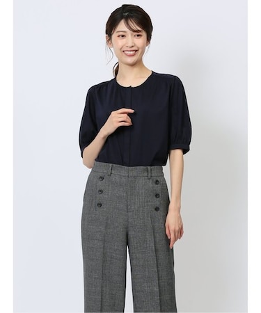 比翼 クルーネック 半袖ブラウソー