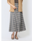 ボタンデザイン チェック柄フレアースカート