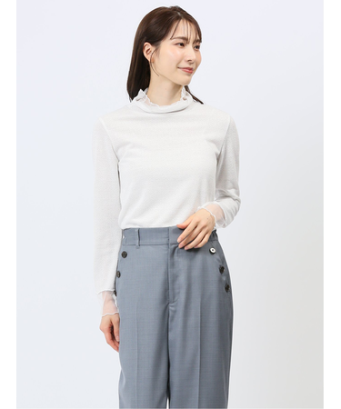 ラメシアー切替 長袖プルオーバー