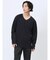 ジオメトリックジャガード フェイクVネック長袖Tシャツ