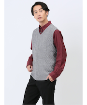 ふわもち アラン柄 プルベスト