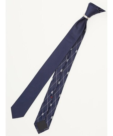 シルク混 リング付きナロータイ 5cm幅