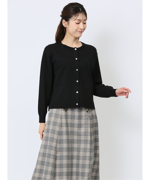 ラメ クルーカーディガン