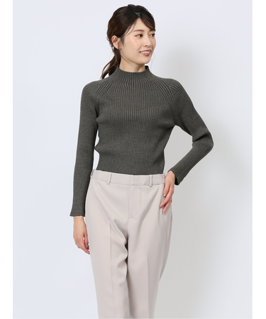 ラメリブニット ハイネックプルオーバー