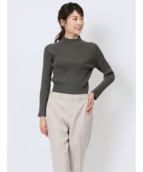 ラメリブニット ハイネックプルオーバー