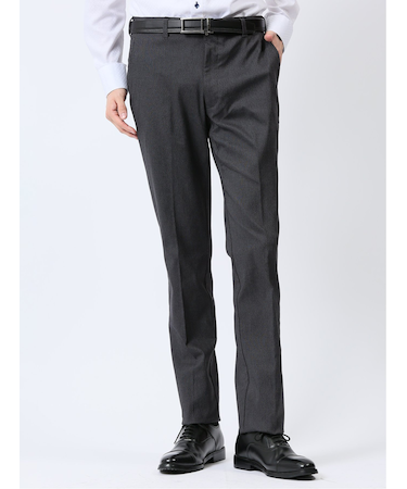 ストレッチ裏起毛 スリムフィット ノータックスラックス ピンヘッド