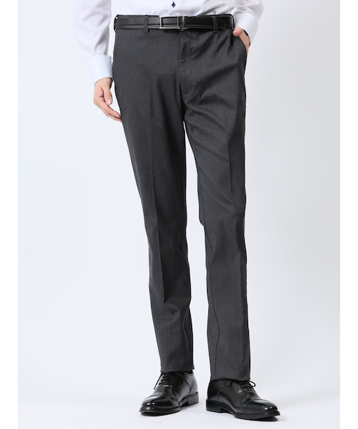 ストレッチ裏起毛 スリムフィット ノータックスラックス ピンヘッド