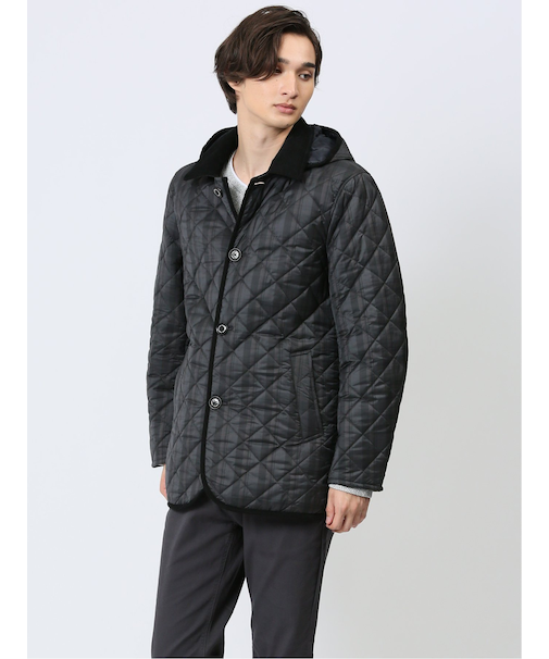 フード着脱 中綿キルティングジャケット