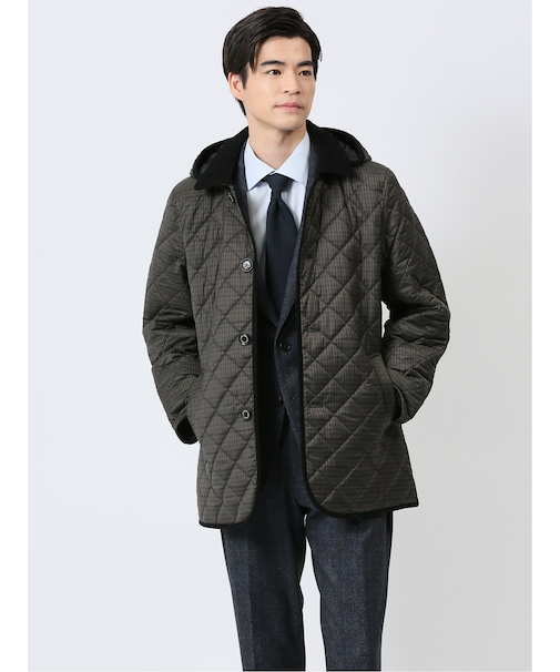 フード着脱 中綿キルティングジャケット